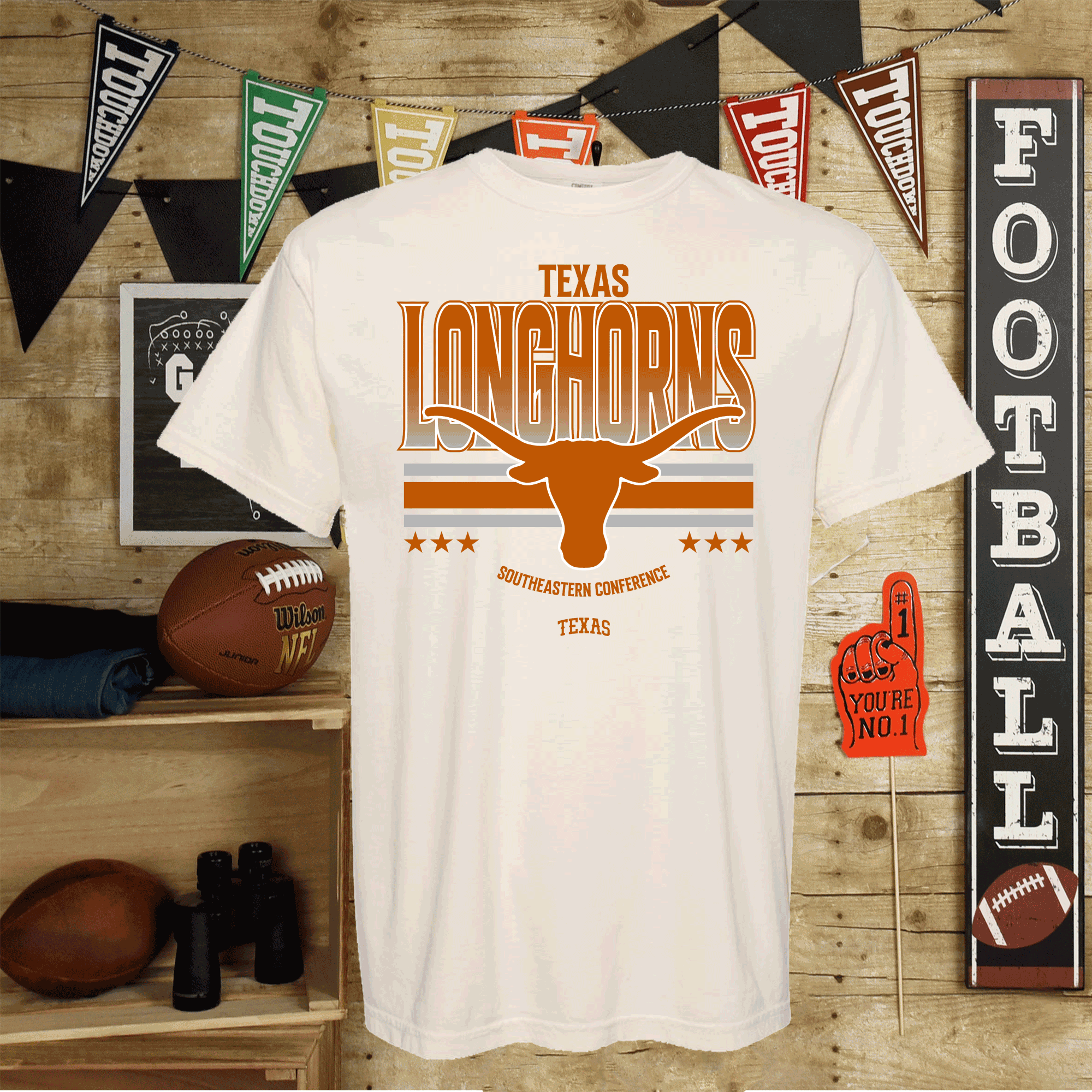 University of Texas Football Shirts, Longhorns Football sweatshirts, SEC Football, College Football, Hook em Horns, Faux Glitter Longhorn Retro Comfort Colors