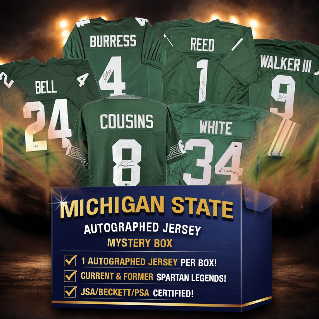Autographed/Signed Michigan State College Football Jersey Mystery Box with PSA JSA or Beckett COA
