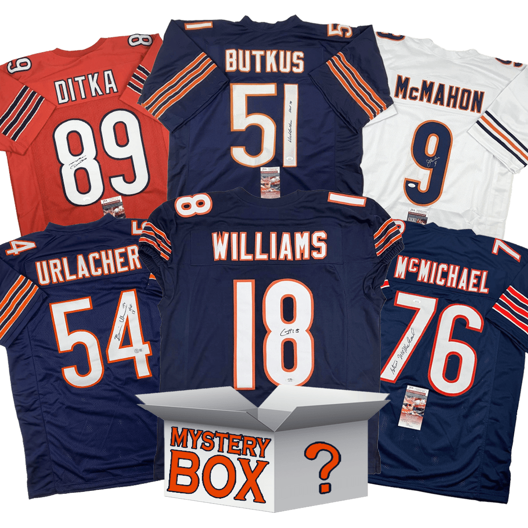Autographed/Signed Chicago Football Jersey Mystery Box with PSA JSA or Beckett COA