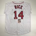 Autographed/Signed Jim Rice Boston White Baseball Jersey JSA COA