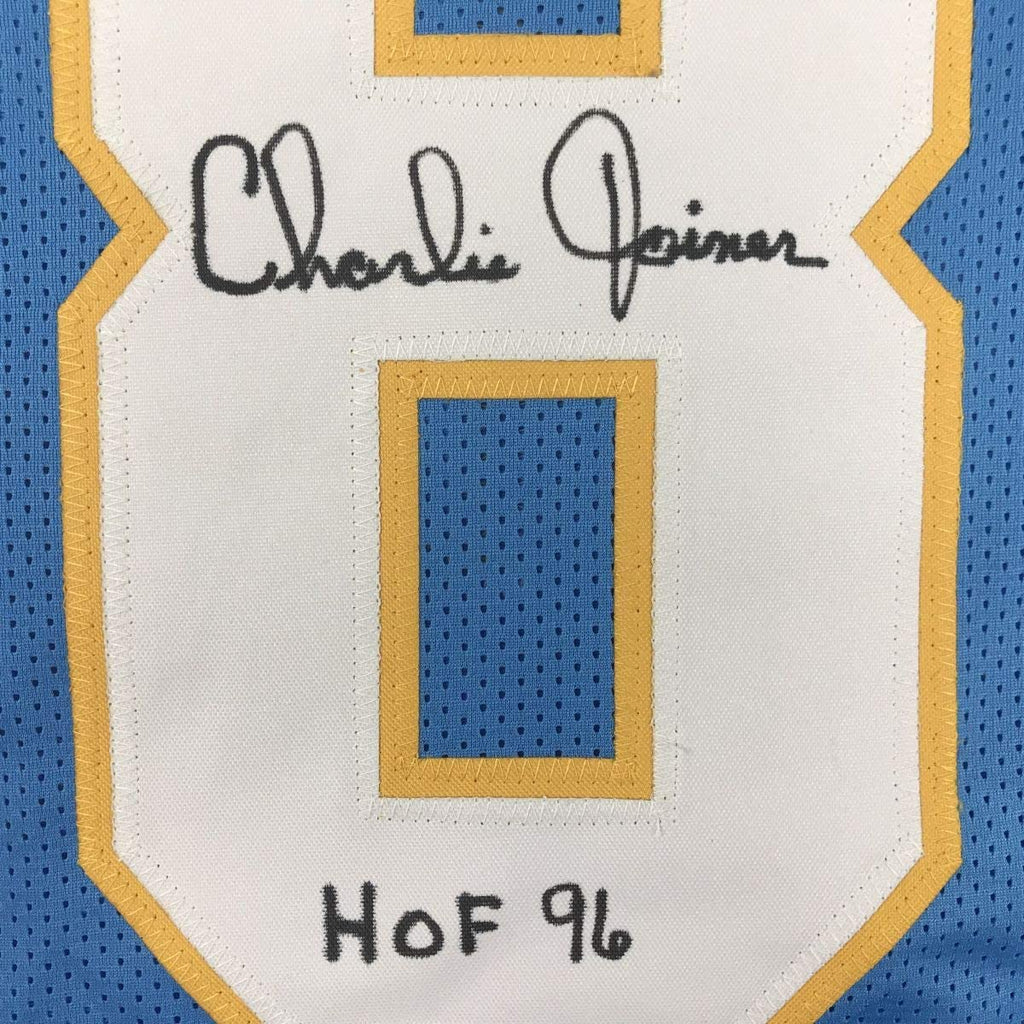 Autographed/Signed Charlie Joiner HOF 96 San Diego Powder Blue Football Jersey JSA COA