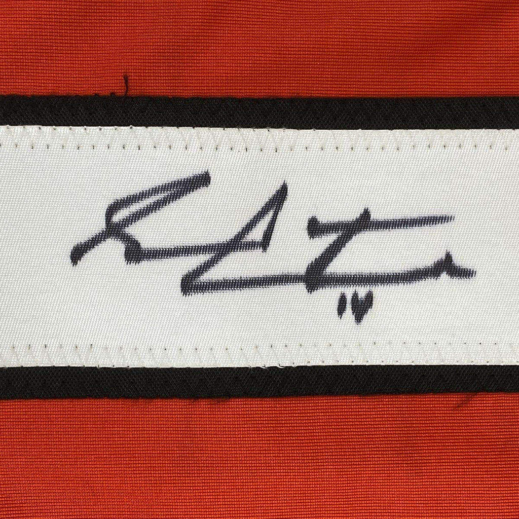Framed Autographed/Signed Sean Couturier 35x39 Philadelphia Orange Hockey Jersey JSA COA