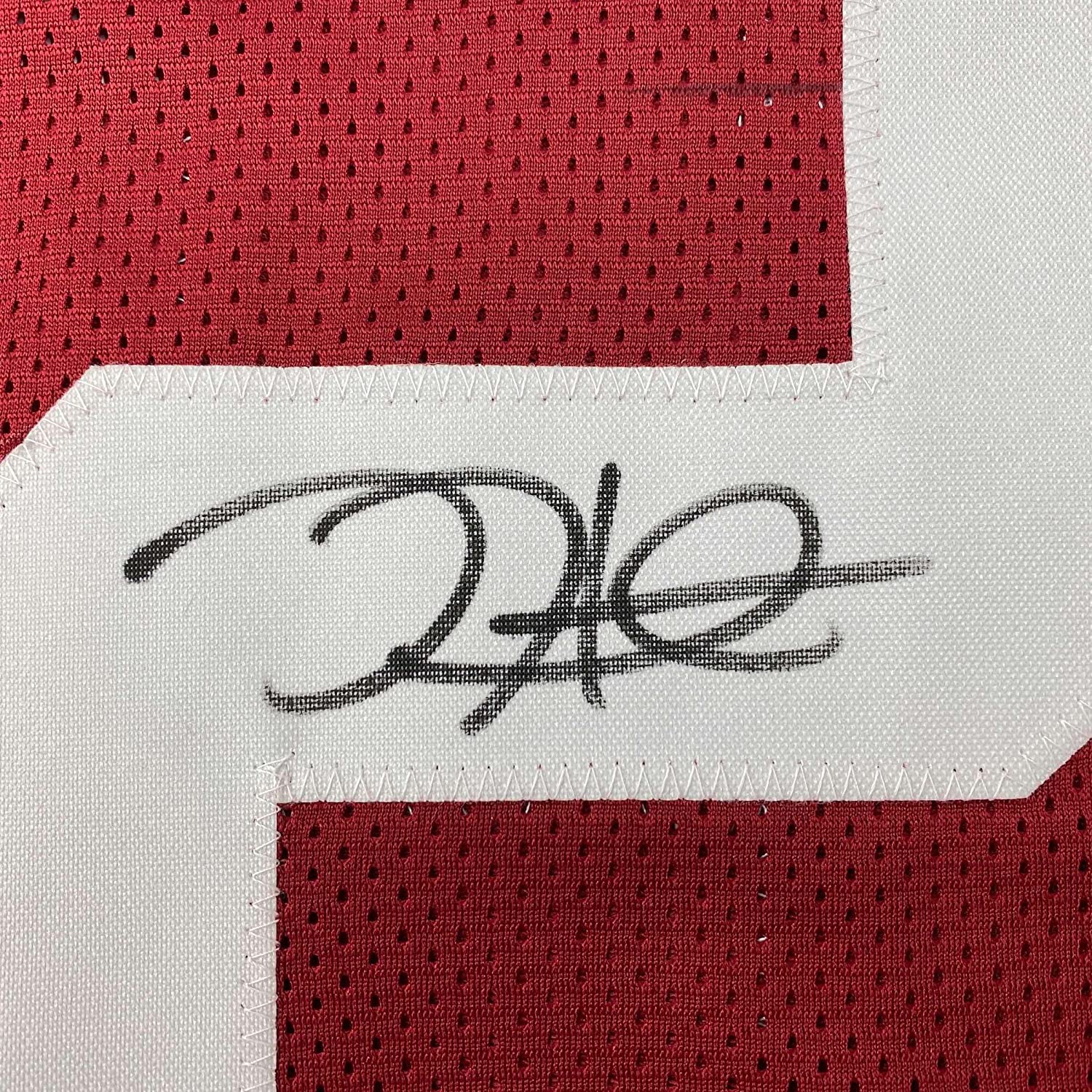 Framed Autographed/Signed Jalen Hurts 35x39 Alabama Red College Football Jersey JSA COA