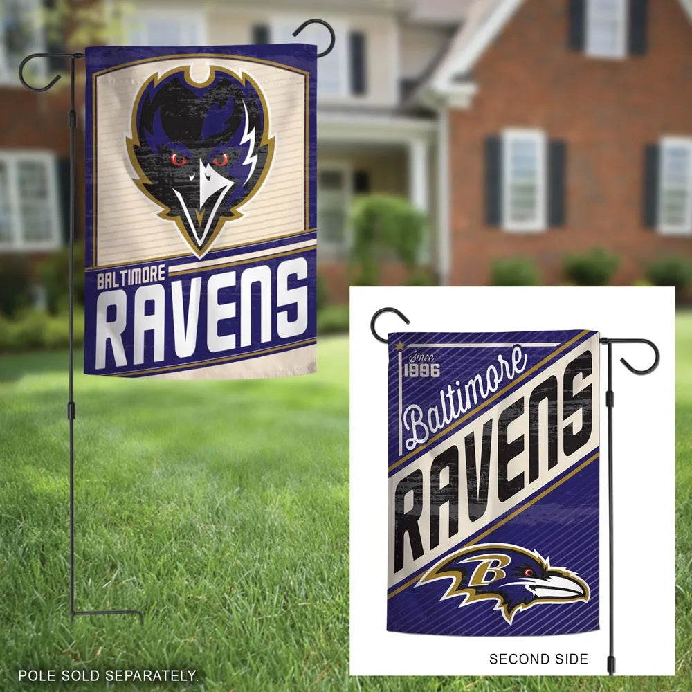Baltimore Ravens Garden Flag 2 Sided Retro Logo