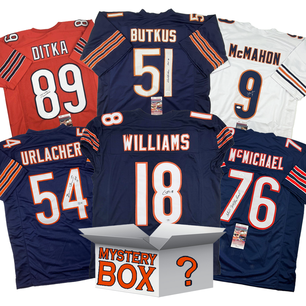 Autographed/Signed Chicago Football Jersey Mystery Box with PSA JSA or Beckett COA