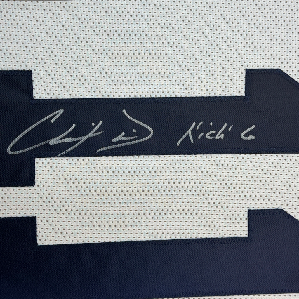 Framed Autographed/Signed Chris Davis Jr. 35x39 Auburn White College Football Jersey JSA COA