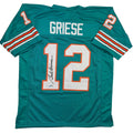 Autographed/Signed Bob Griese Miami Teal Football Jersey JSA COA