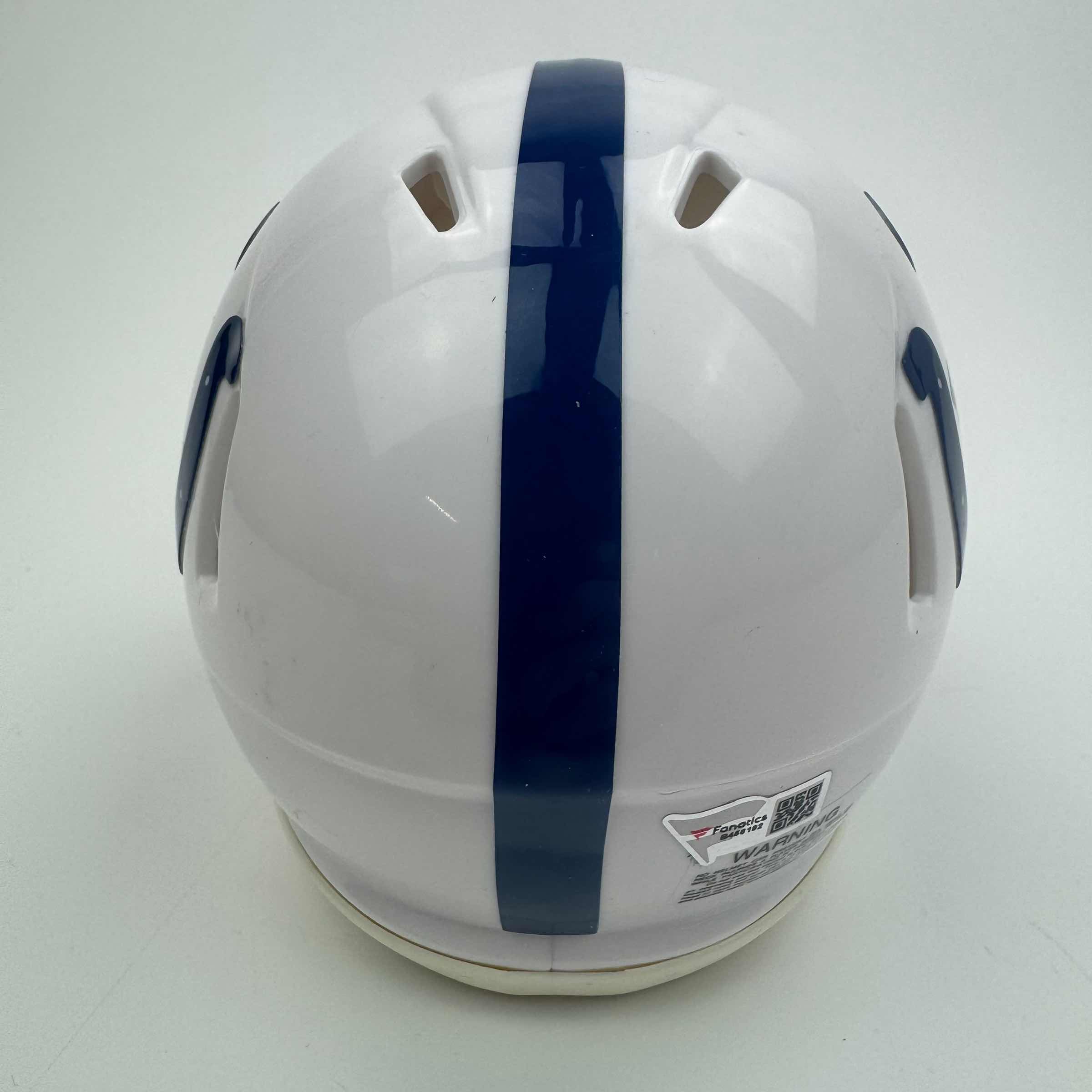 Autographed/Signed Peyton Manning "5x NFL MVP" Indianapolis Colts Mini Football Helmet Fanatics COA
