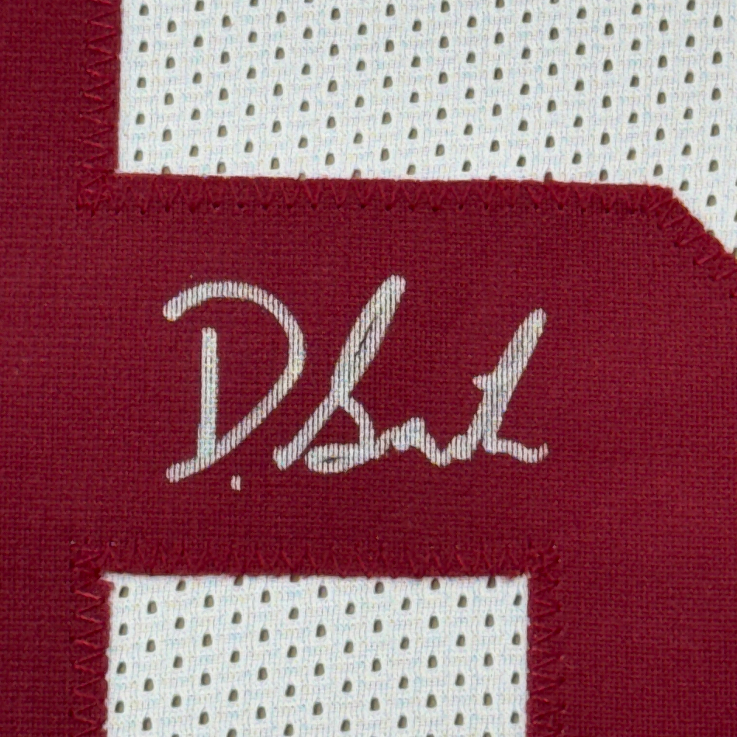 Framed Autographed/Signed Devonta Smith 35x39 Alabama White College Football Jersey JSA COA