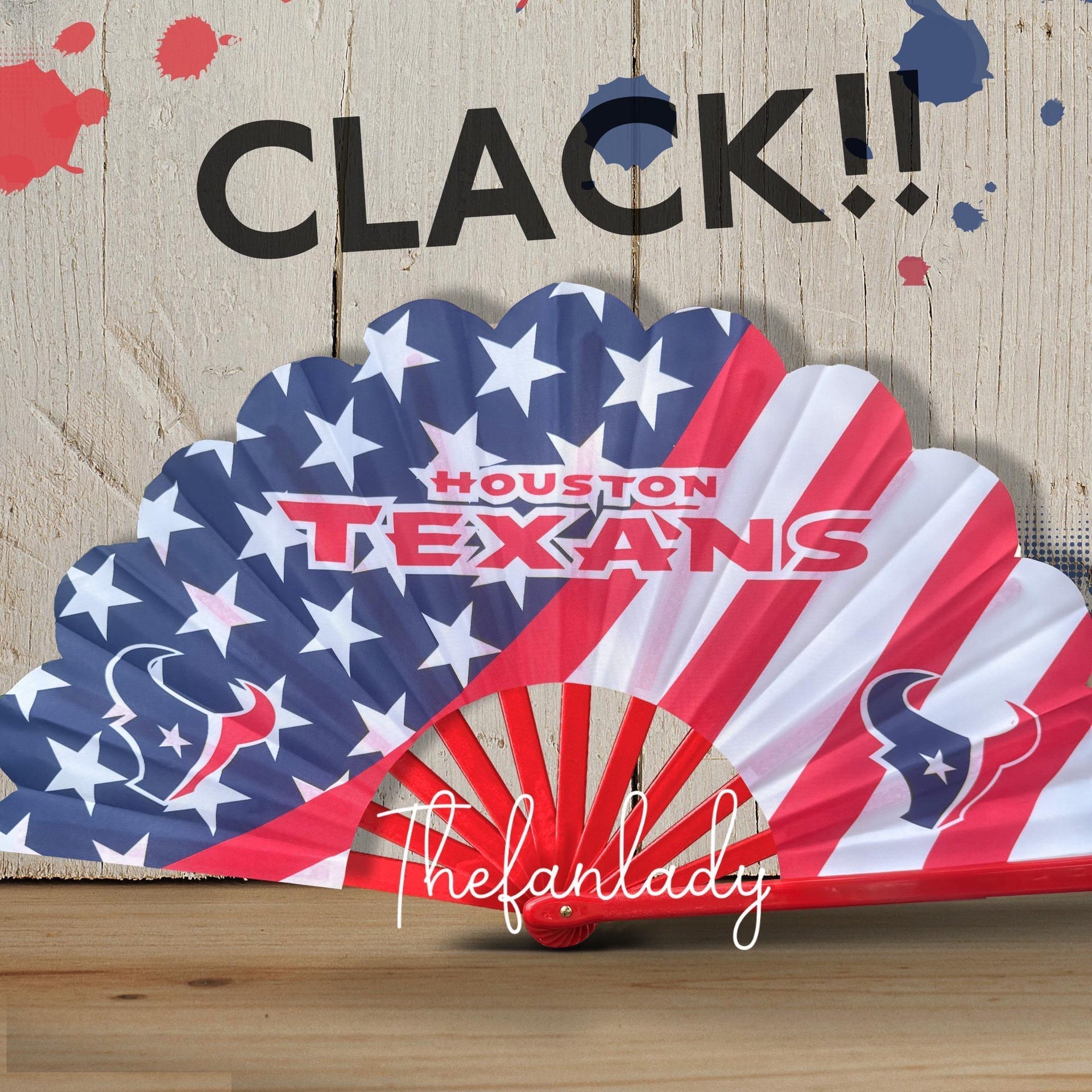 Houston Texans Hand Fan Game Day Tailgate Accessory