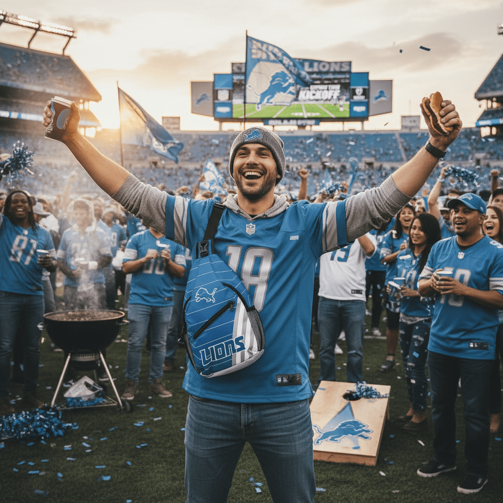 Detroit Lions Crossbody Sling Bag