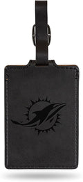Miami Dolphins Luggage Bag Tag Laser Engraved Ultra Suede Includes ID Card