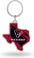 Houston Texans Premium Metal Keychain, State Shaped, Team Color